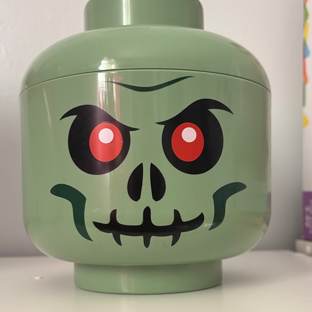 Lego Green Skull Storage Container